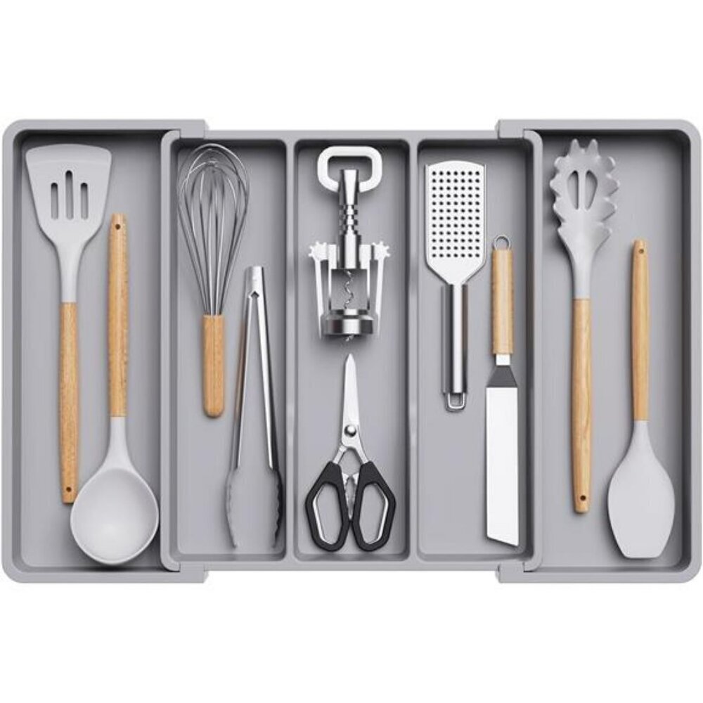 Utensil Organizer for Kitchen Drawers Expandable Cooking Utensil Tray Storage